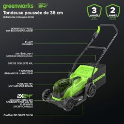 Image du fabricant 2 du Greenworks 48V Tondeuse sans fil