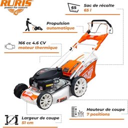 Image du fabricant 2 du RURIS Tondeuse à Gazon Thermique RX444S