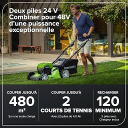 Image du fabricant 3 du Greenworks Tondeuse à Gazon Sans Fil