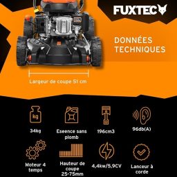 Image du fabricant 3 du Fuxtec Tondeuse Gazon Thermique 51cm