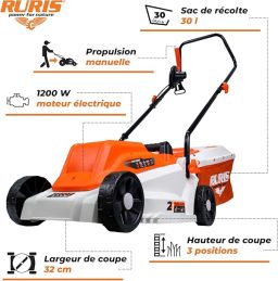 Image du fabricant 3 du RURIS Tondeuse Électrique RXE1200