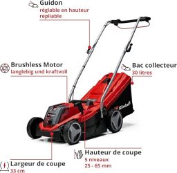 Image du fabricant 4 du Tondeuse Einhell GE-CM 18-33 Li-Solo