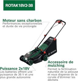 Image du fabricant 4 du Bosch Tondeuse ROTAK18V2-38