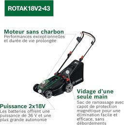 Image du fabricant 4 du Bosch Tondeuse ROTAK18V2-43 sans-fil