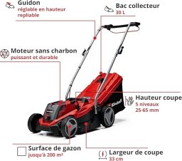 Image du fabricant 4 du Einhell Tondeuse à Gazon sans Fil