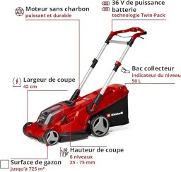 Image du fabricant 4 du Tondeuse Einhell RASARRO 36-42