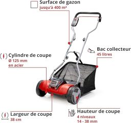 Image du fabricant 4 du Tondeuse manuelle Einhell GE-HM 18-38