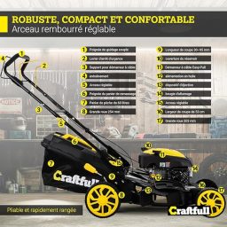 Image du fabricant 8 du Craftfull Tondeuse Gazon Thermique CR-196-30