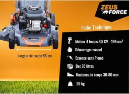 Image du fabricant 8 du Tondeuse thermique essence 196 cm³